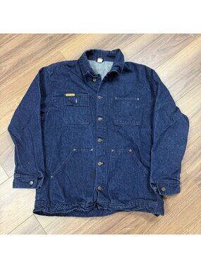 Vintage Prison Blues Yard Jacket Size Large Blue Unlined Coat Denim USA Made